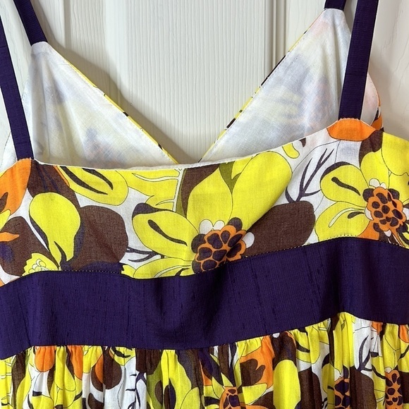MILLY Silk Blend Floral Print Spaghetti Strap Sundress Size 6 - Picture 16 of 16